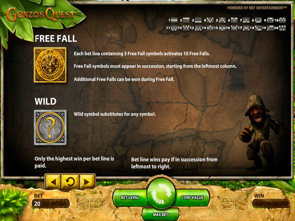 Gonzos Quest paytable-2
